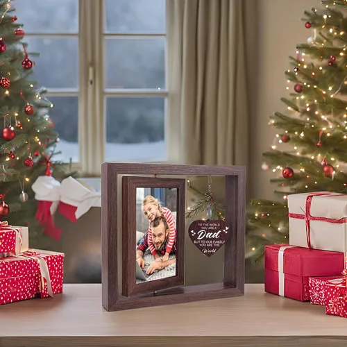 Vista 4 de Regalos de Navidad para Papá de Hija e Hijo, Marcos de Fotos del Primer Día del Padre para Papá Nuevo y Papá por Primera Vez, Regalos de Navidad