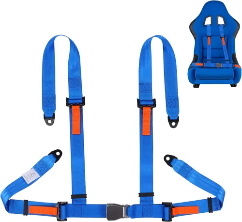 Vista 10 de Yakitoko Juego de arnés de seguridad universal de 4 puntos de 2 pulgadas para Go Kart, UTV, ATV, Racing Negro
