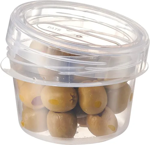 Vista 7 de PLASTICPRO Paquete de 6 recipientes de almacenamiento de alimentos con tapa giratoria con rosca transparente, recipientes reutilizables