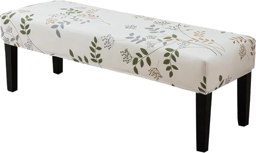 Vista 9 de CRFATOP Funda de cojín rectangular estampada para banco de comedor, elástica, extraíble y lavable, protector de banco tapizado para comedor, sala