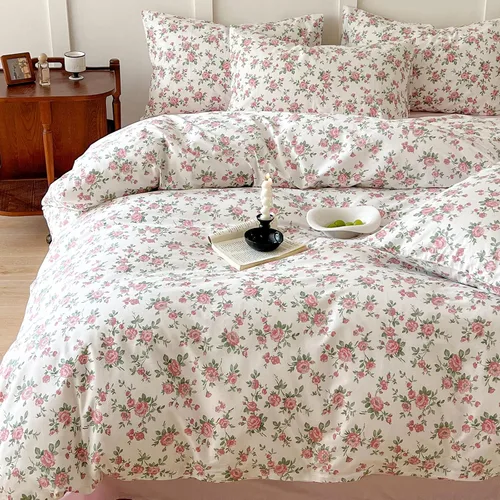 Vista 2 de BHUSB - Juego de funda de edredón para cama individual o queen para niños, 100 % algodón, 3 piezas, reversible, juego completo de ropa de cama