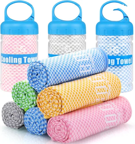 Vista 10 de BOGI Toallas refrescantes para cuello y cara, toalla suave y transpirable para enfriamiento instantáneo, se mantiene fresca para yoga, deportes