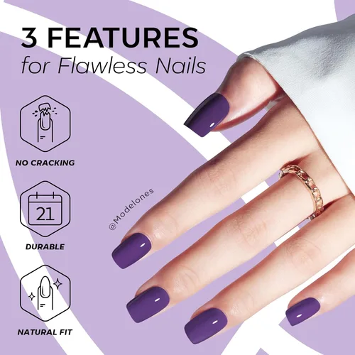 Vista 44 de Modelones Uñas postizas cuadradas cortas, color blanco y rosa, 32