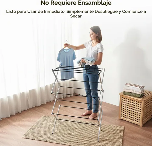 Vista 7 de Displays By Jack Secadora de ropa plegable portátil, estante de secado plegable para ropa, lencería, toallas, ropa de cama, ropa de cama