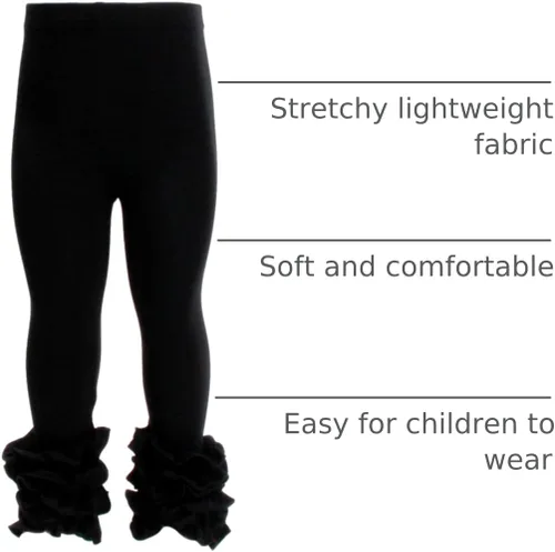 Vista 77 de HOOLCHEAN Leggings de algodón con volantes para bebés y niñas pequeñas