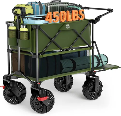 Vista 17 de TIMBER RIDGE Carro plegable de dos pisos de 400L con frenos, 54" extra Negro