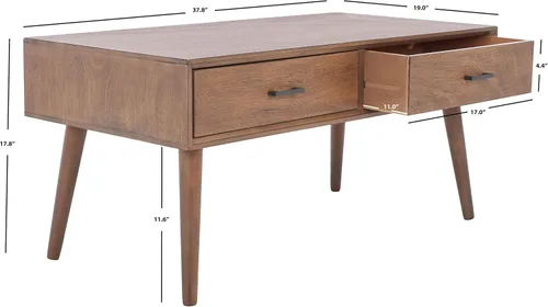 Vista 3 de Safavieh Home Collection Mozart Mid-Century - Mesa auxiliar rectangular con 2 cajones