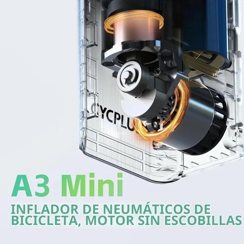 Vista 5 de CYCPLUS Bomba eléctrica para bicicleta, A3Mini, 120 PSI, motor sin