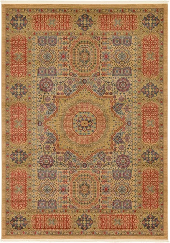 Vista 17 de Unique Loom Palace Collection - Alfombra bohemia tradicional, medallón, vintage (2 pies x 3 pies, rectangular, azul claro/bronceado)