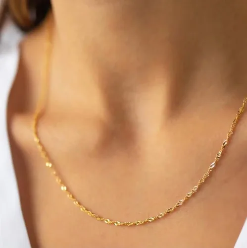 Vista 64 de Collares en capas para mujer, chapados en plata, delicada cuerda torcida de serpiente, delicado collar en capas, gargantilla de diferentes