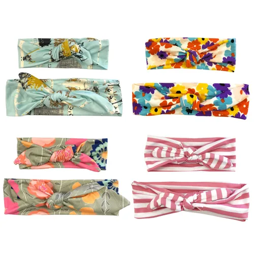 Vista 7 de Wrapables® Mommy and Me - Diadema bohemia, color rojo, blanco y azul