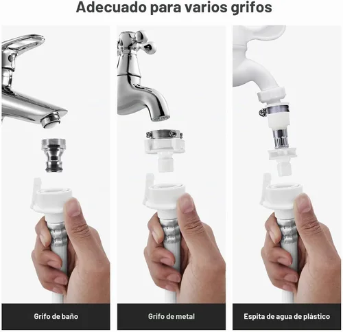 Vista 3 de Manguera de entrada de agua para lavadora, (a prueba de reventones) líneas de suministro de entrada de conexión de agua, accesorios para lavadora