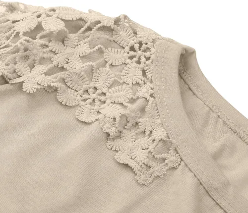 Vista 5 de Ceboyel Blusa de manga larga con encaje para mujer, estilo bohemio, casual, ropa de trabajo
