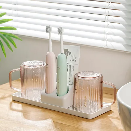 Vista 8 de Soporte para cepillo de dientes eléctrico para baño, organizador de cepillo de dientes eléctrico para encimera, organizador de baño, soporte