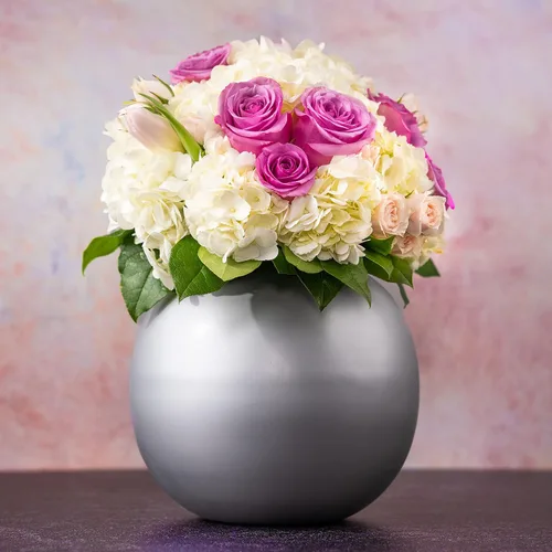 Vista 10 de Walbrook Jarrón decorativo de oro rosa, centro de mesa, jarrones pequeños para flores, decoración de oro rosa