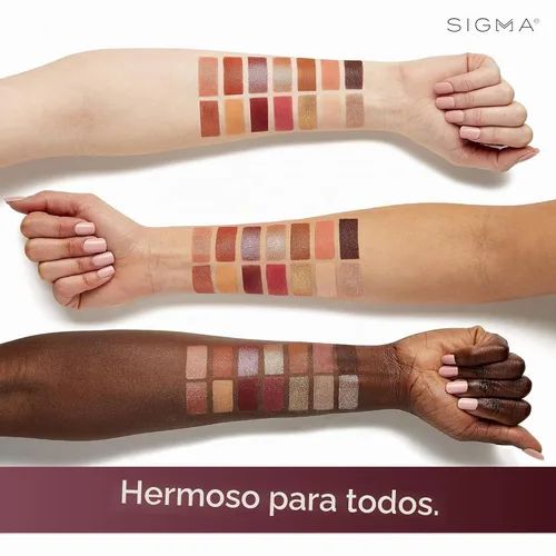 Vista 7 de SIGMA BEAUTY Cor-De-Rosa Paleta de sombra de ojos, 14 tonos con pincel de Con fórmulas construibles y mezclables en acabados mate cálido, brillante