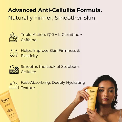 Vista 2 de Life's Butter Crema anticelulítica con coenzima Q10, L-carnitina y aceite de coco, producto natural suavizante de la piel, loción reafirmante