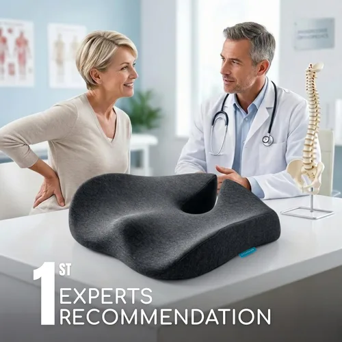 Vista 6 de SitCushion Cojín ergonómico de asiento para aliviar el dolor de ciática y coxis – Cojín extragrande de espuma viscoelástica para silla de oficina