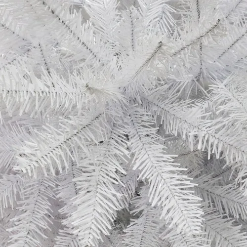 Vista 4 de Puleo International Árbol de Navidad artificial de abeto Fraser preiluminado de 4.5 pies con 150 luces, color blanco