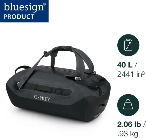 Vista 2 de Osprey Transporter - Bolsa de lona impermeable (40 litros), color gris