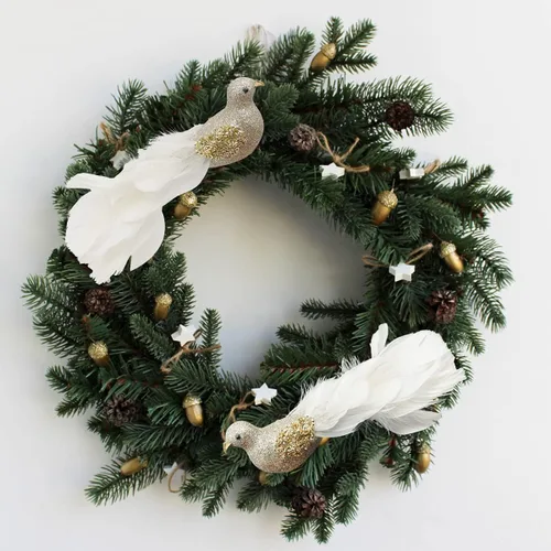 Vista 5 de Yolococa Decoración de árbol de Navidad color champán, 10 x 2 x 2 pulgadas, 2