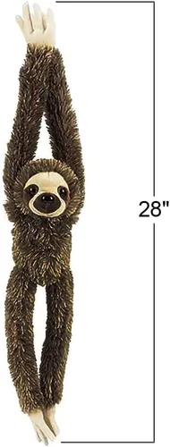 Vista 3 de ArtCreativity Peluche de perezoso colgante marrón, perezoso de peluche de tres dedos de 28 pulgadas con diseño realista, suave y abrazable, bonita