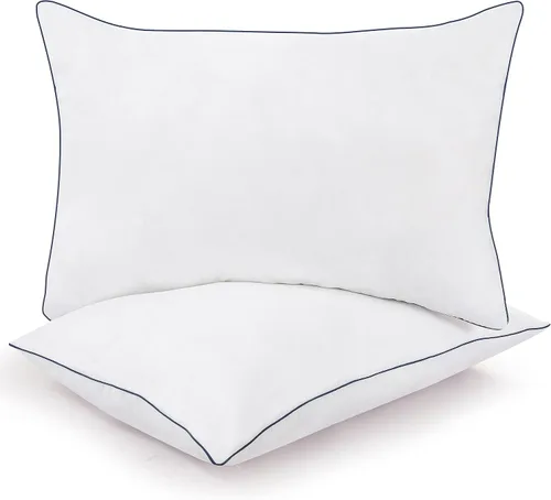 Vista 10 de ROYALE LINENS Juego de 2 almohadas de tamaño estándar, almohada de cama para dormir, almohada refrescante para dormir de espalda, estómago
