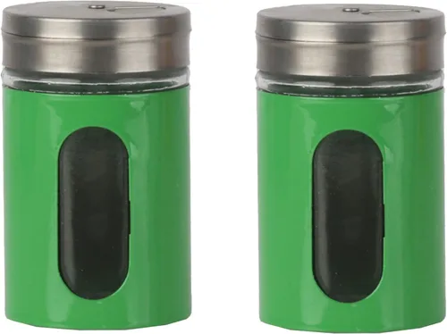 Vista 8 de Aqua Salt Pepper Shakers Retro Spice Jars - Juego de 2