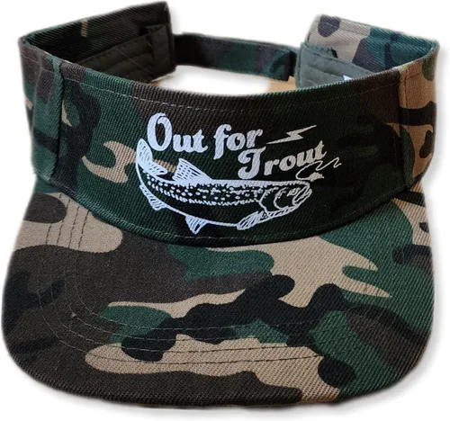 Vista 29 de ThatsRad Out for Trout Camionero Camuflaje Sombrero Visera Cuerda Snapback Camo Pesca Mosca