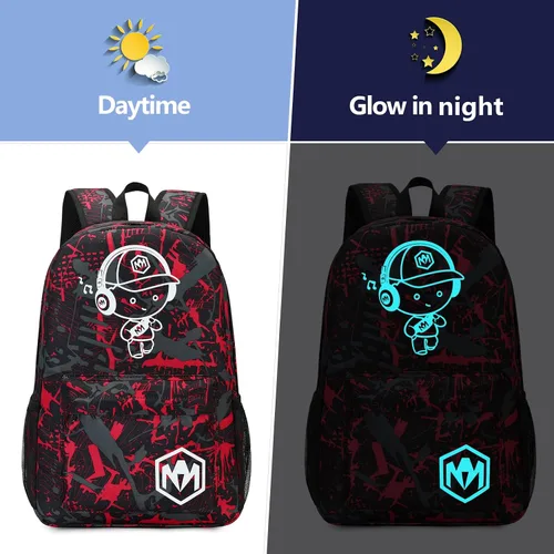 Vista 3 de Mochila escolar para estudiantes, mochila de viaje para adolescentes