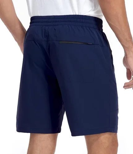 Vista 2 de Pantalones cortos deportivos para hombre de 5 y 8 pulgadas, pantalones cortos de entrenamiento de gimnasio con bolsillos con cremallera, pantalones