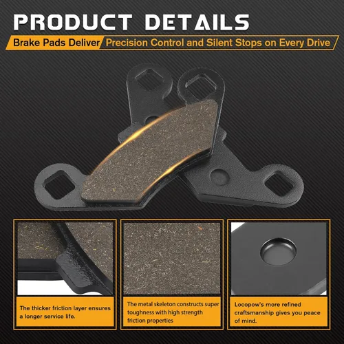 Vista 5 de LOCOPOW Pastillas de freno delanteras y traseras para Polaris Sportsman 335 500 400 Scrambler Magnum 500 325 Trail Boss 330 Trailblazer 400 250