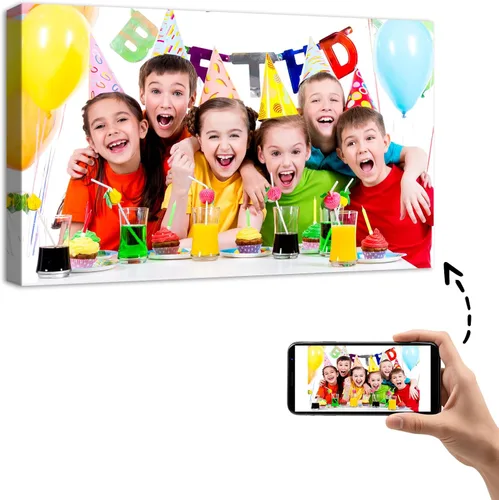 Vista 38 de YYYYHPP Impresiones en lienzo con tus fotos, arte de pared personalizado de foto a lienzo, impresión en lienzo para boda, familia, bebé, mascotas