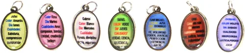 Vista 2 de Siete Arcángeles Miguel Jofiel Chamuel Gabriel Raphael Uriel zadkiell Medallas Ángeles Pack de 7 Ángeles semanal Protección Religiosa Regalo