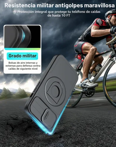 Vista 6 de Funda magnética para iPhone 11 Pro compatible con carga inalámbrica MagSafe, con 2 protectores de pantalla, anillo kickstand de 360° integrado +