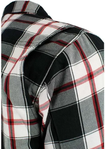 Vista 9 de Milwaukee Leather Camisa de montar de franela blindada a cuadros para hombre con refuerzo de fibra de aramida y armadura extraíble CE - S