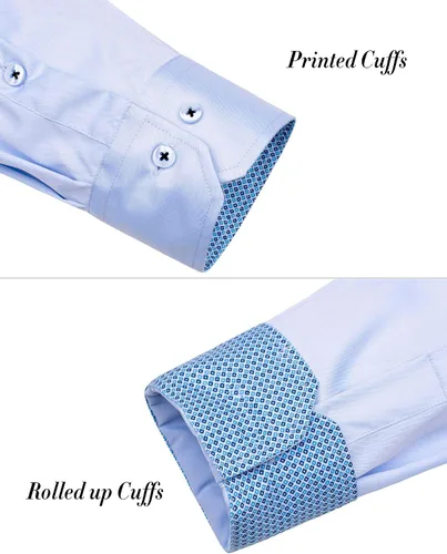 Vista 4 de J.VER Camisa de vestir elástica de manga larga casual para hombre, sin arrugas, ajuste regular, con botones