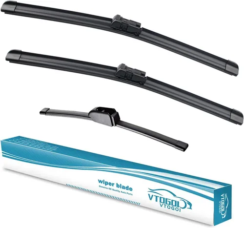 Vista 12 de VTOGOI® Juego de limpiaparabrisas de repuesto para Toyota FJ Cruiser 2007-2014, juego de limpiaparabrisas delanteros y traseros de calidad original