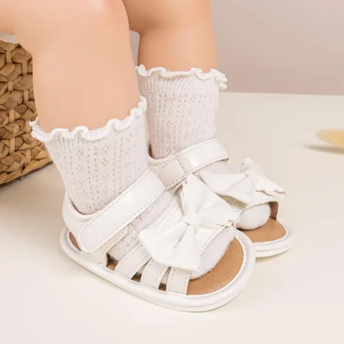 Vista 50 de Meckior Sandalias de verano con punta abierta y suave de piel sintética para bebés y niñas pequeñas