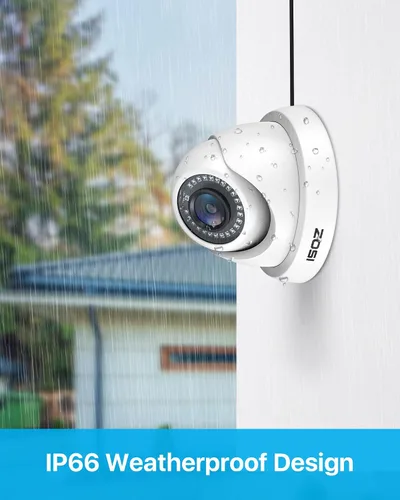 Vista 8 de ZOSI Paquete de 2 cámaras de seguridad HD 1080P de 2.0 MP, visión nocturna de 80 pies, cámaras domo CCTV para interiores y exteriores, para sistema
