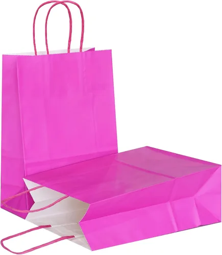 Vista 14 de AZOWA Bolsas de regalo de color azul claro, mini bolsas de papel kraft con asas para recuerdos de fiesta (4 x 2.4 x 6 pulgadas, azul, 12 unidades)