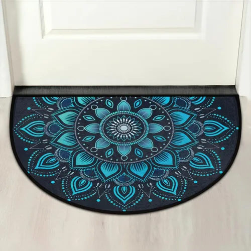 Vista 40 de Felpudo Semicircular de Animales Libélula Boho Lavable Tapete Semicírculo Antideslizante Absorbente Alfombras de Media Luna para Entrada
