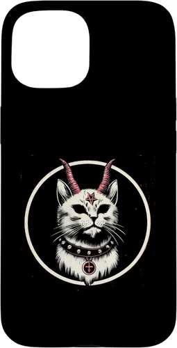 Vista 6 de Funda para iPhone 17 de Baphomet Satánico Oculto de Gato del Diablo