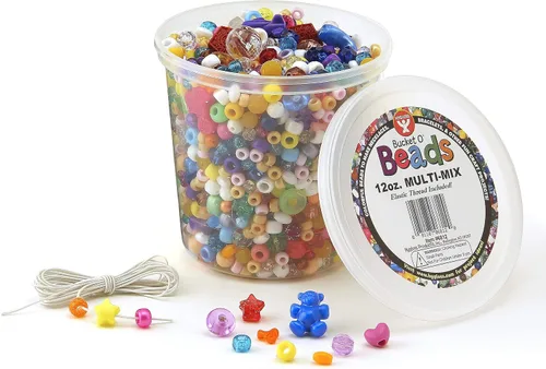 Vista 4 de Hygloss Productos Bucket O'Beads con Hilo-4 oz Multi-Mix, Contenedor (con Elástico, (6826)