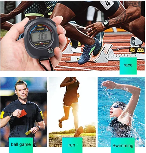 Vista 8 de GOTOTOP Cronómetro deportivo de 3 piezas, cronómetro deportivo de 40 mAh, para carreras de cronometraje, natación, juegos de baloncesto