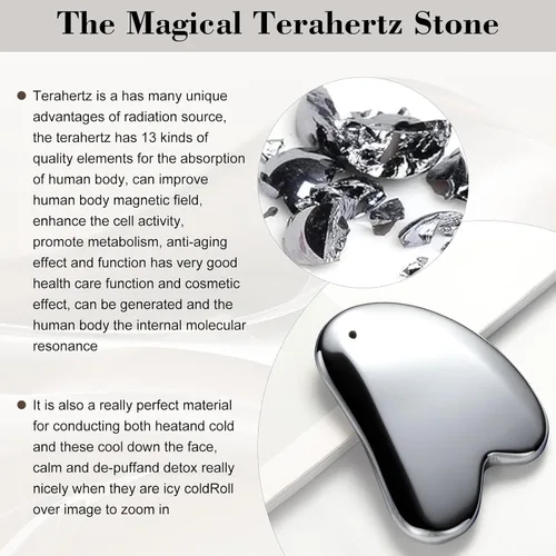 Vista 3 de Terahertz Stone Gua sha Herramienta Facial,Terahercios Natural Gua sha Board