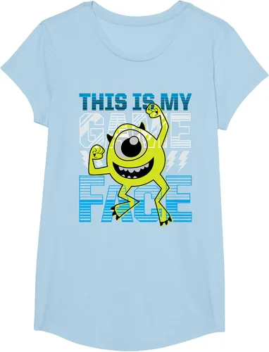 Vista 19 de Disney Pixar Monsters Inc. Mike Wazowski Game Face Camiseta Negro