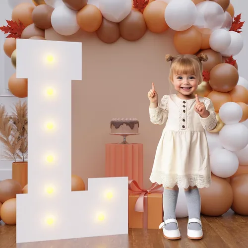 Vista 23 de Letras de marquesina de 3 pies de alto, letras y para decoraciones de fiesta de cumpleaños Light up Letters without Sidewalls, Lightweight Foam