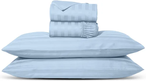 Vista 10 de Carressa Linen Sábanas de alta cantidad de hilos tamaño Queen – Serie 1000 sábanas 100% algodón egipcio tamaño Queen (4 piezas, rubor), tejido Blush
