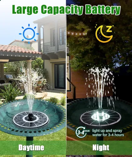 Vista 4 de SZMP Fuente solar de 3.5 W para pájaros con flor Panel de vidrio mejorado y fuente solar Panel de vidrio mejorado 100% panel de vidrio (blanco)